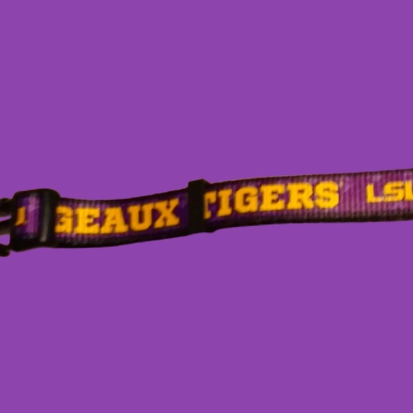 NWT LSU Tigers Adjustable Dog Collar & Tag Set ~ LSU Pet ID Plate - Picture 9 of 15